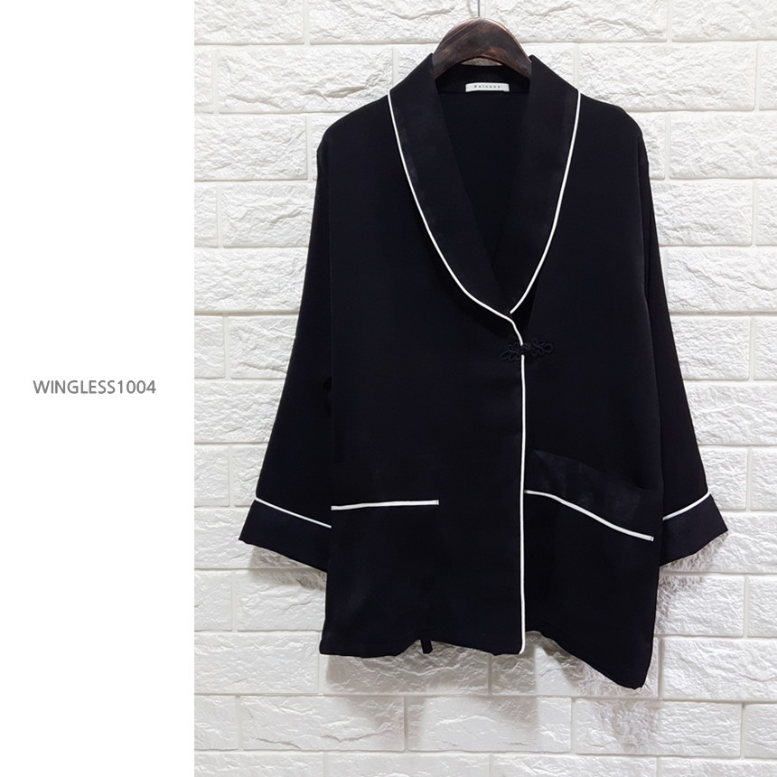 New modern style cheongsam knot couple pajamas paj