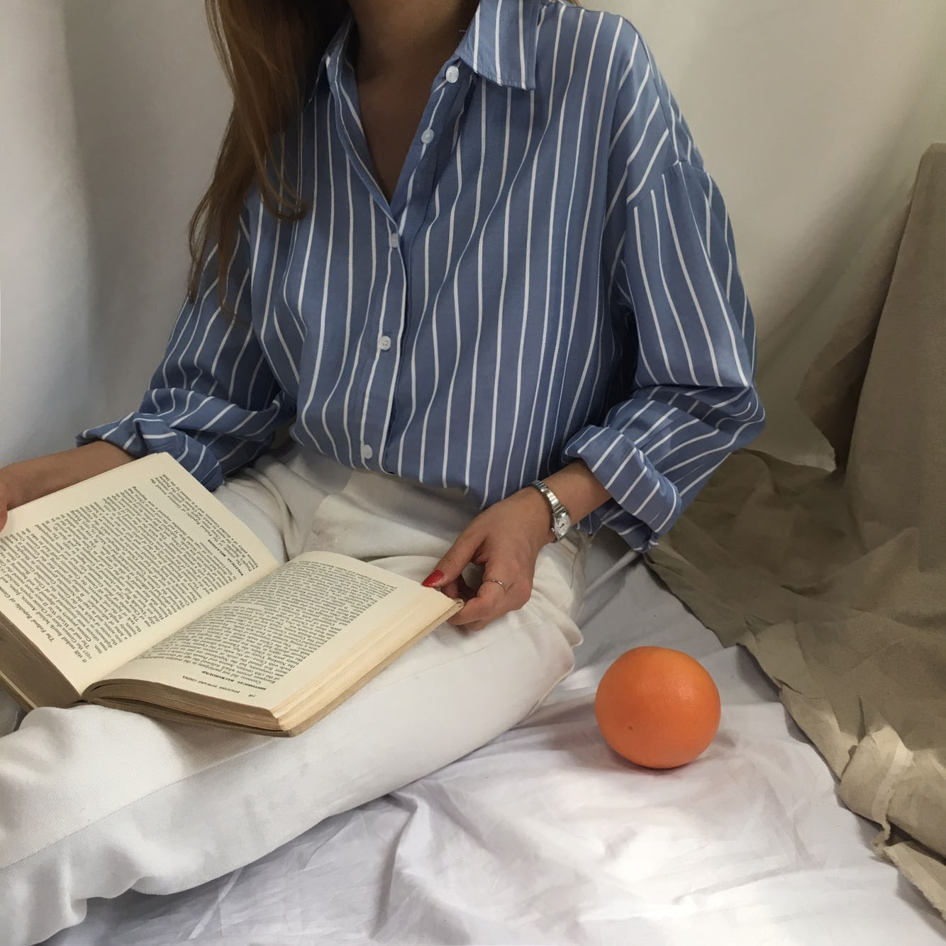 NEW FASHION LADY GIRL Blouse BASIC Autumn Stripe