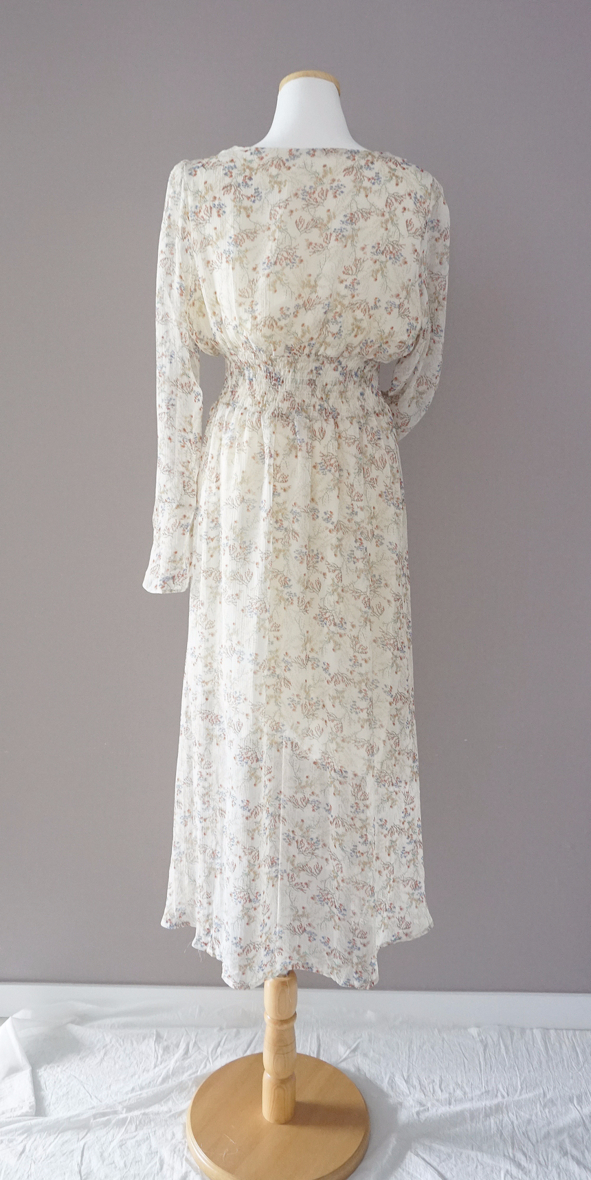 Flower chiffon long one piece autumn visitor 3colo