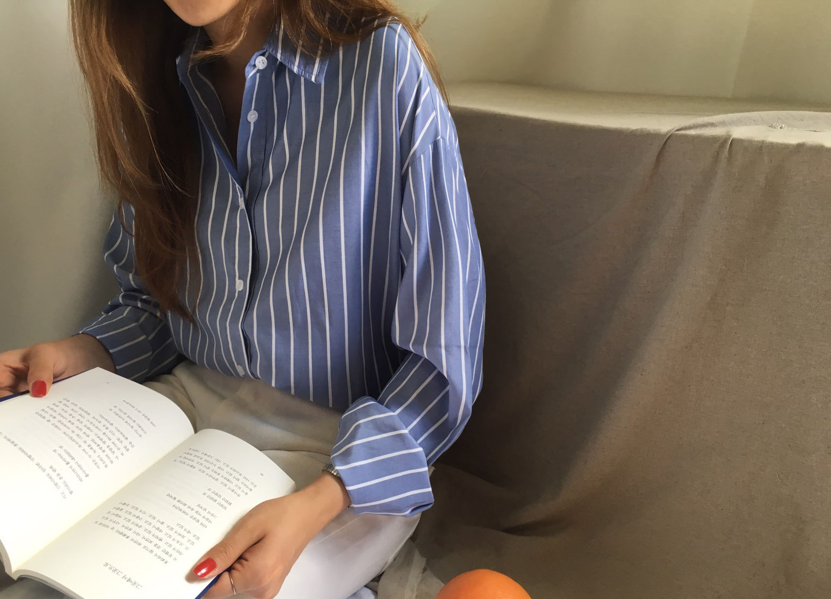 NEW FASHION LADY GIRL Blouse BASIC Autumn Stripe