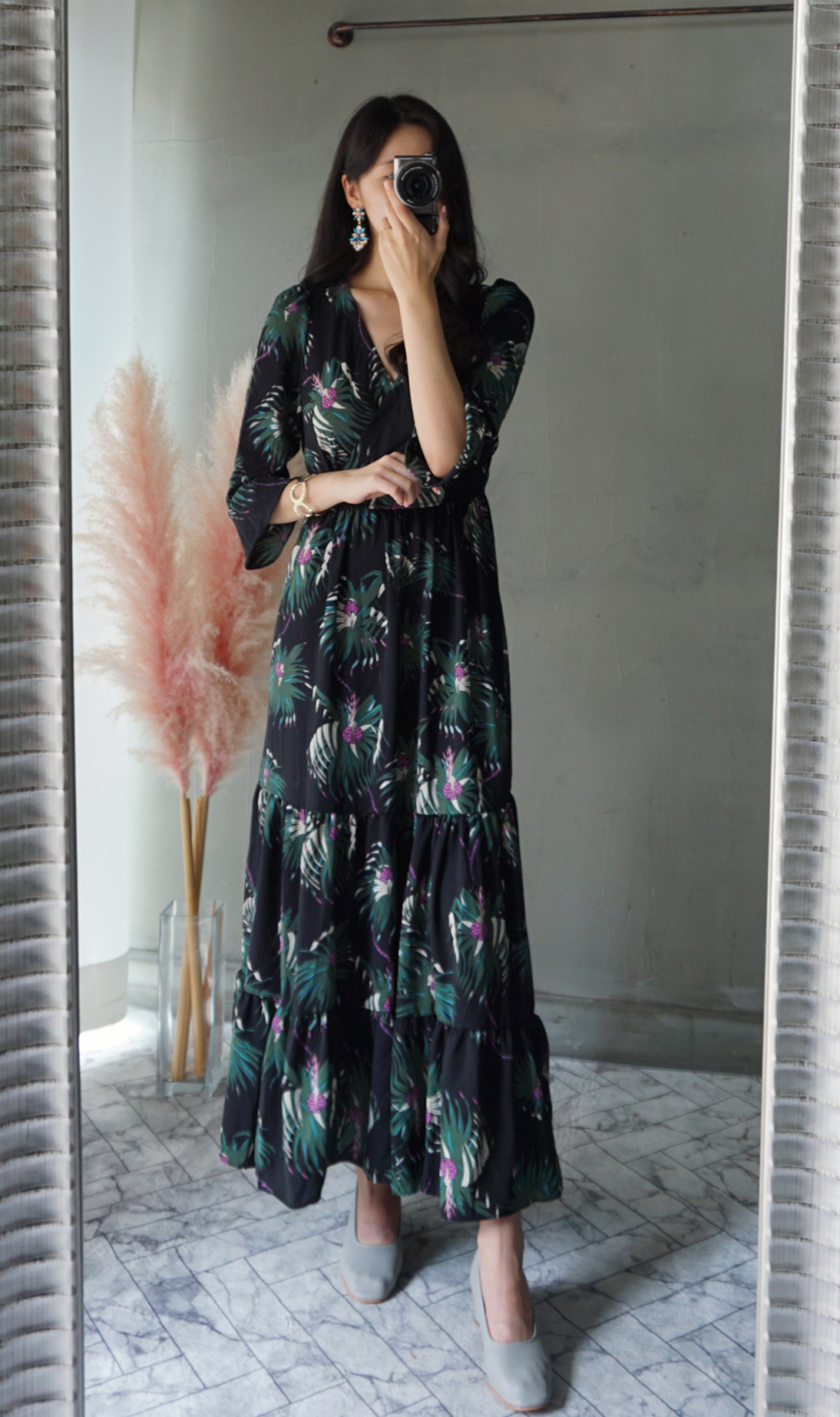 Free Shipping Autumn chiffon chiffon long-sleeved 