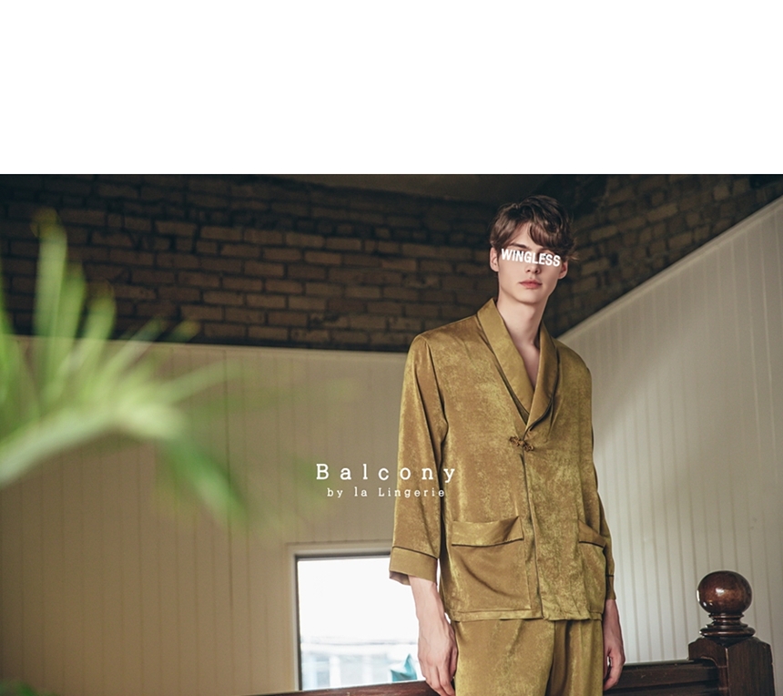 New modern style cheongsam knot couple pajamas paj