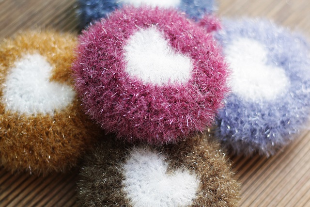 Scrubber Dish Washing Baby Heart Breadcrumbs Set 5