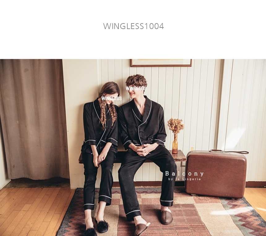 New modern style cheongsam knot couple pajamas paj