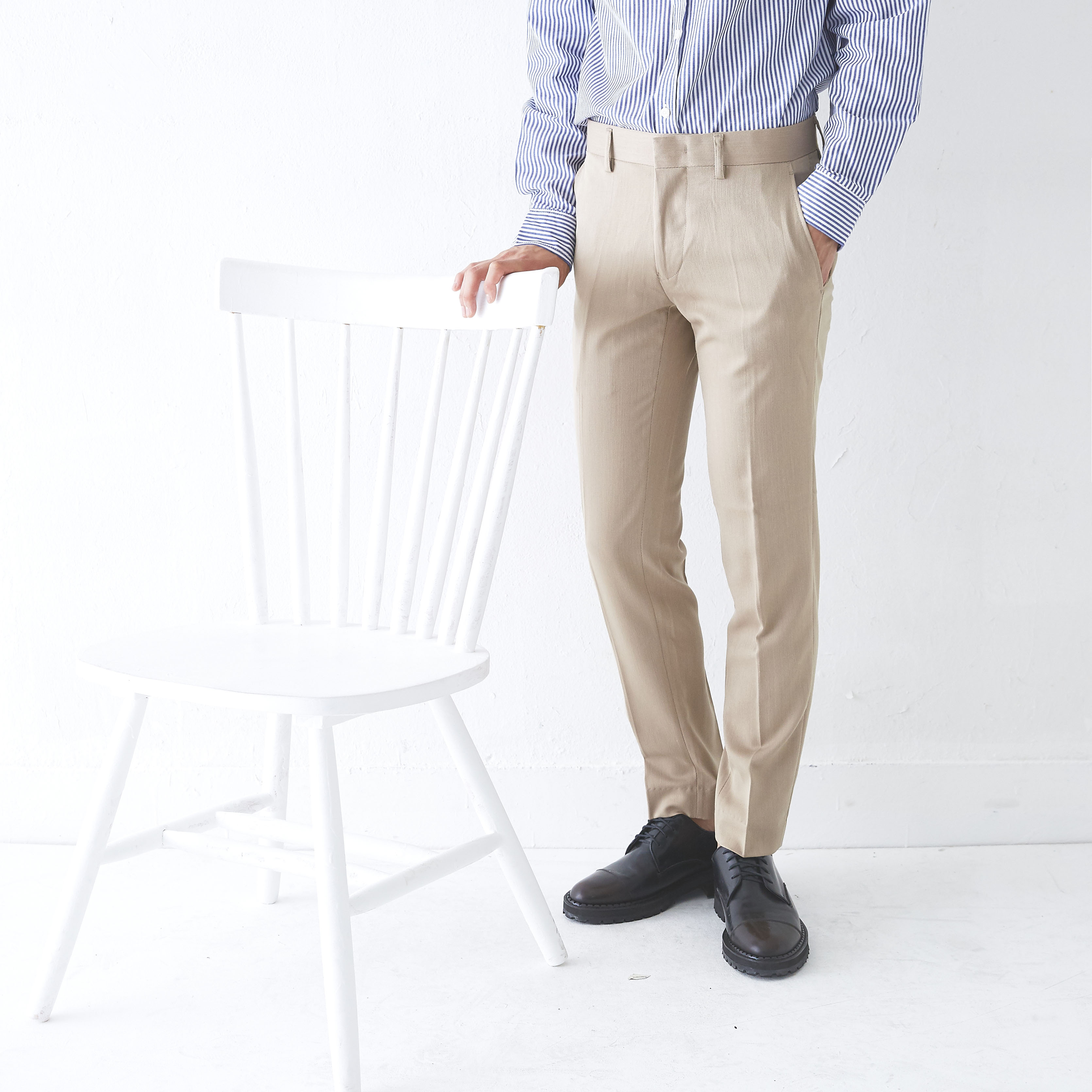 New Men's Pants Slim Fit Men Span Slacks 4 COLO