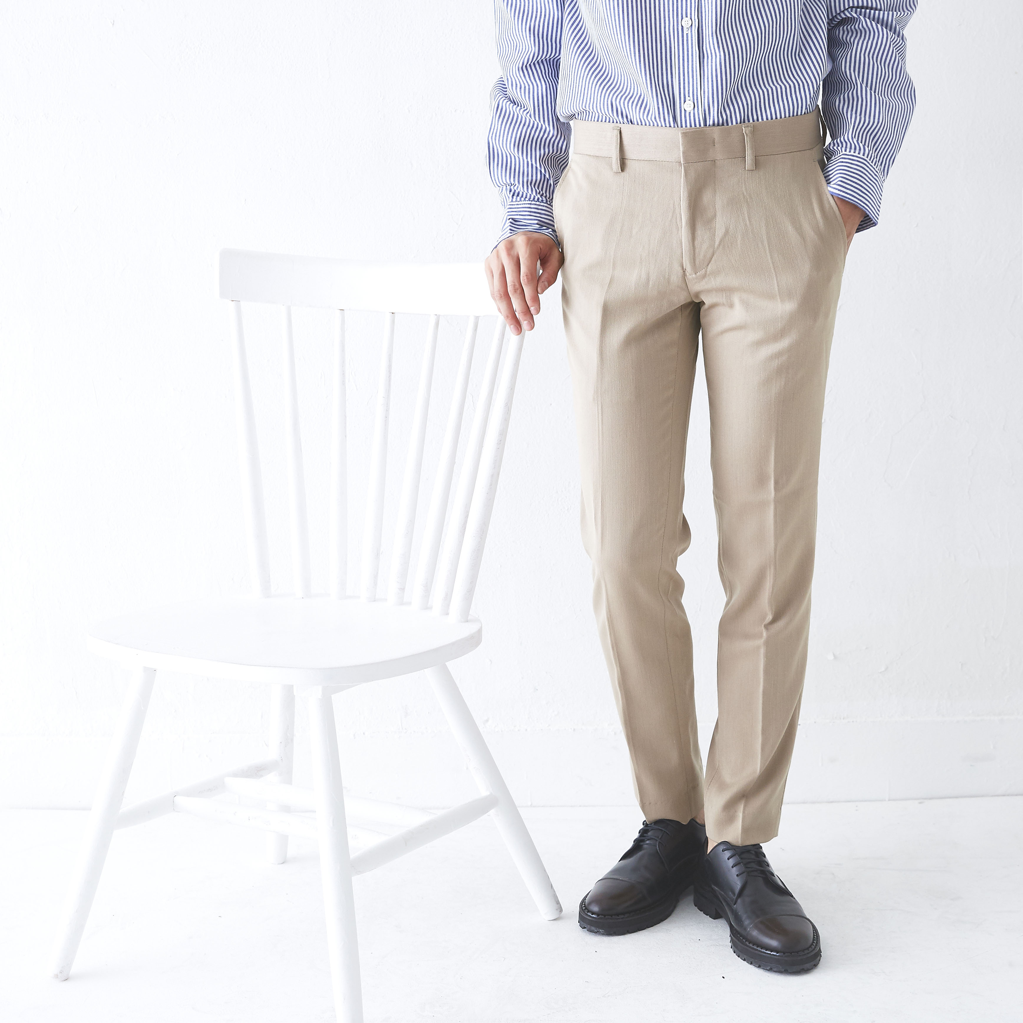 New Men's Pants Slim Fit Men Span Slacks 4 COLO