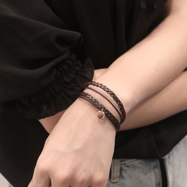 Leather Leather Layered Twine Bracelet Woman Fall Fashion Twist