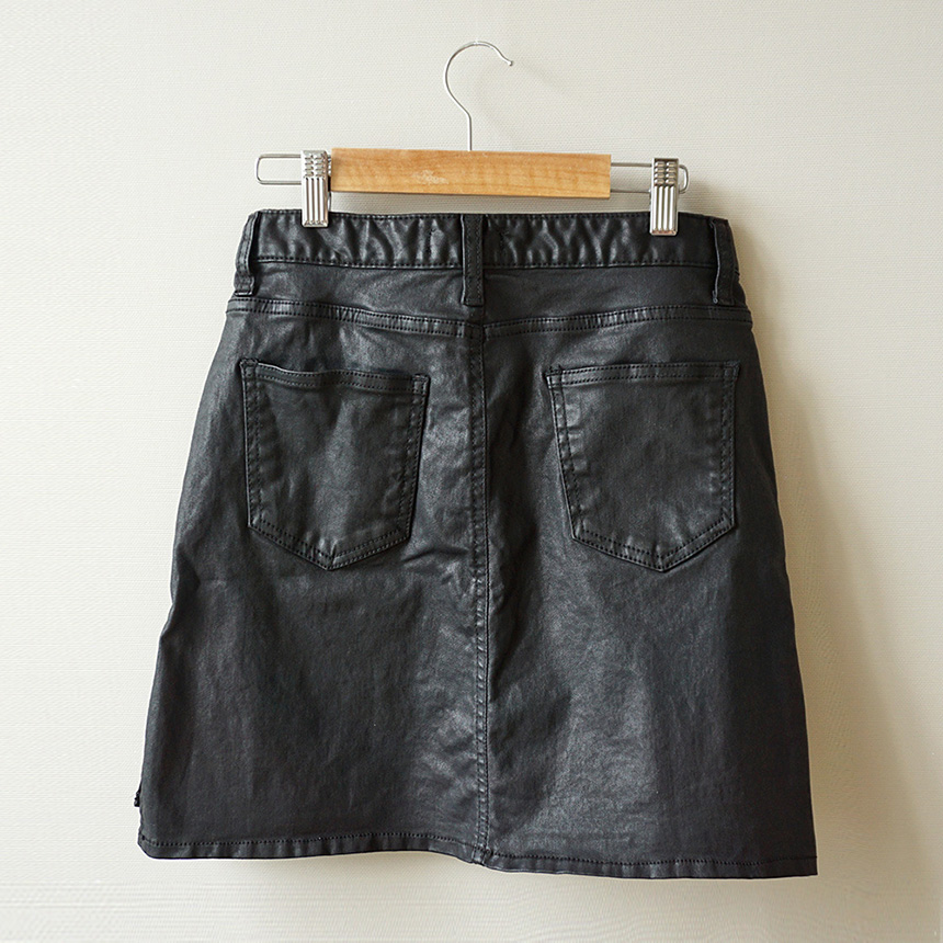 a line mini leather skirt leather skirt unbalance 