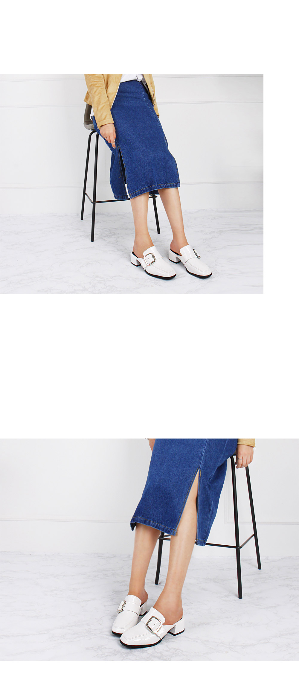 New enamel buckle blouse Urban style Every day I w