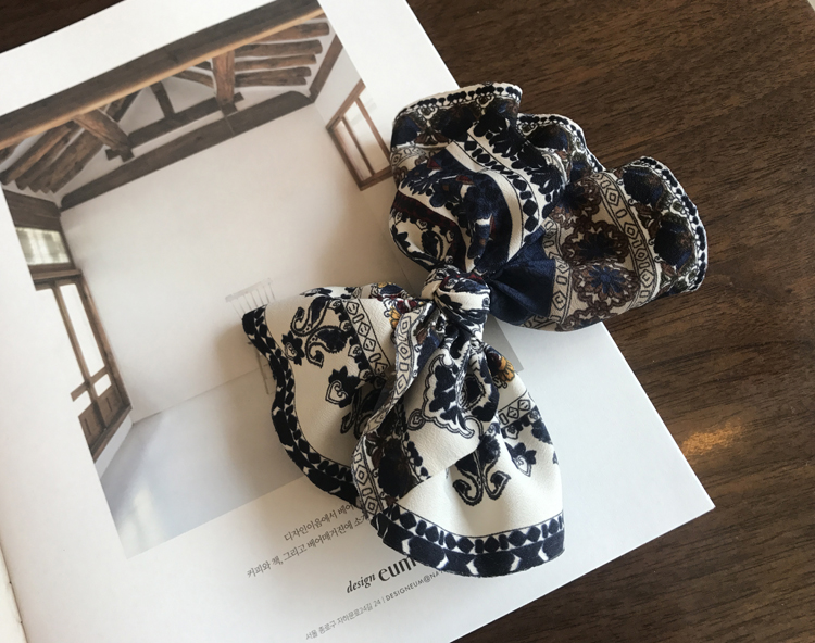 NEW HAIR CLIP HOOP ethnic pattern ribbon pin pinna