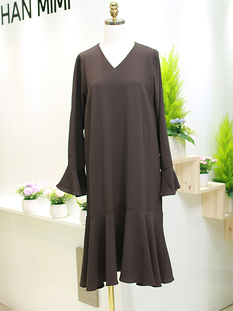 Feminine Autumn Chiffon Dress One-Piece Tie Tie On