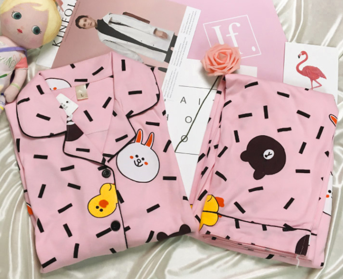 New Line Friends Pajamas Pajamas Summer Set Couple