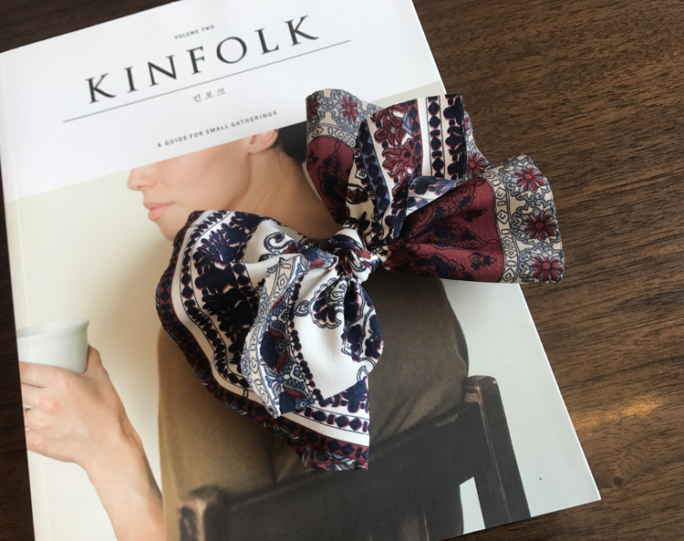 NEW HAIR CLIP HOOP ethnic pattern ribbon pin pinna