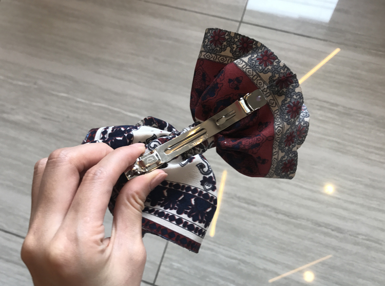 NEW HAIR CLIP HOOP ethnic pattern ribbon pin pinna