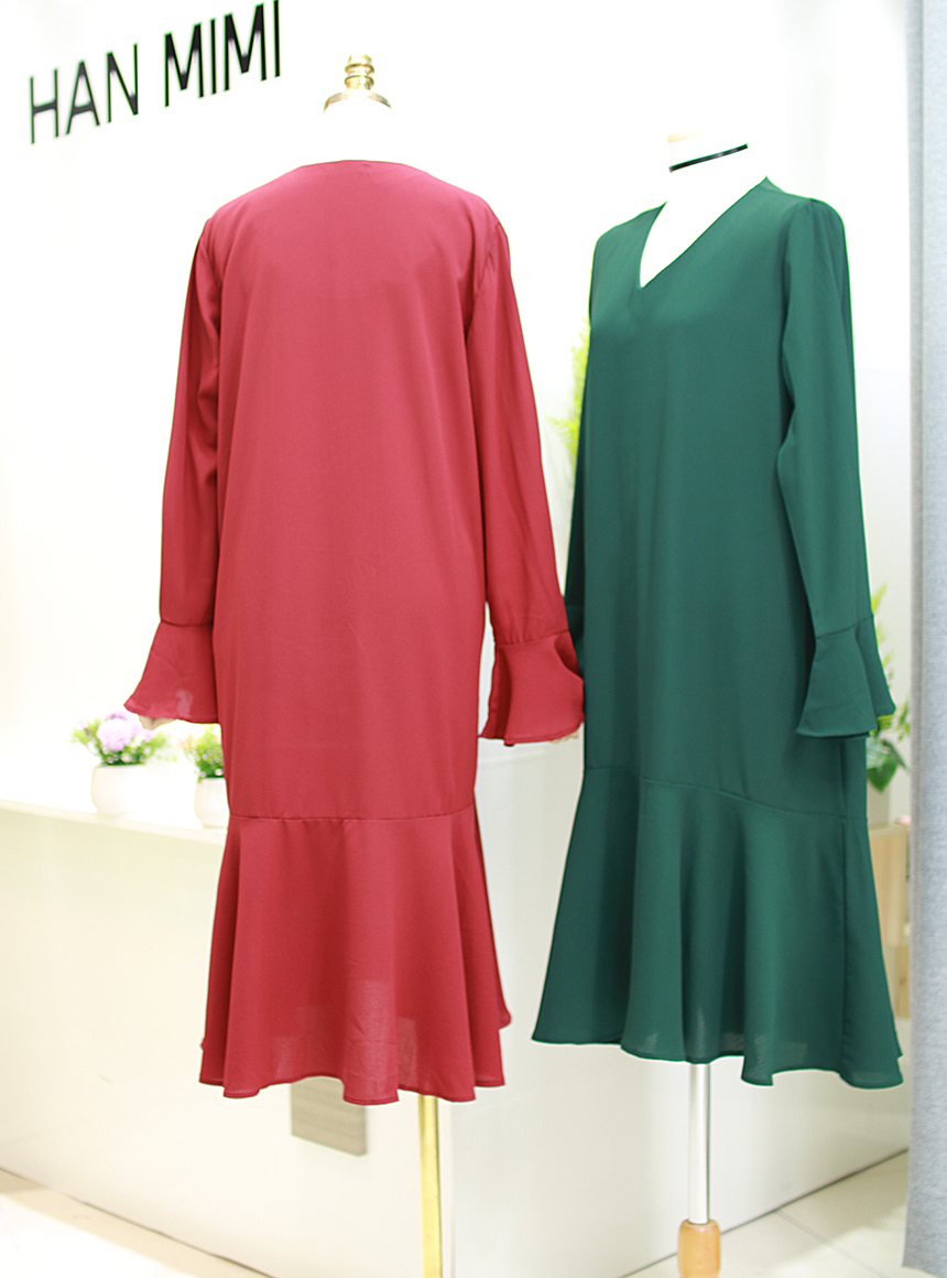 Feminine Autumn Chiffon Dress One-Piece Tie Tie On