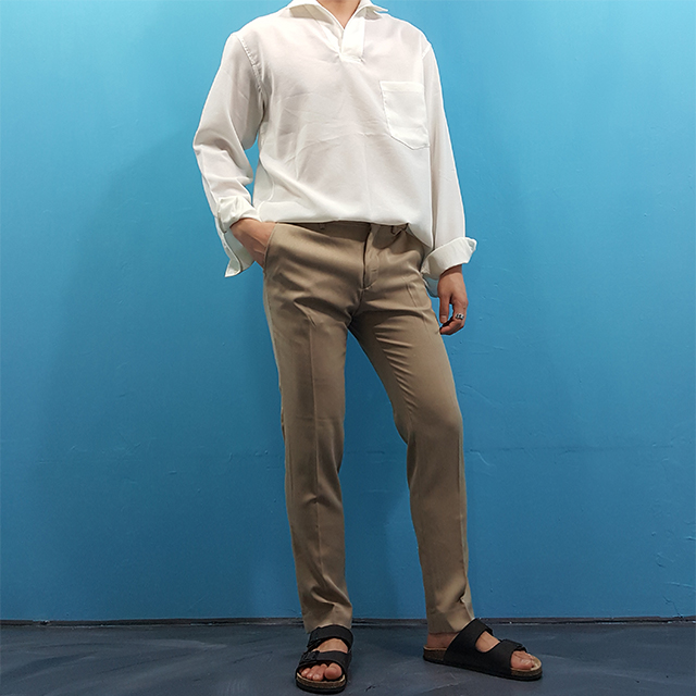 New Men's Pants Men's Beige Basic Slacks Pan