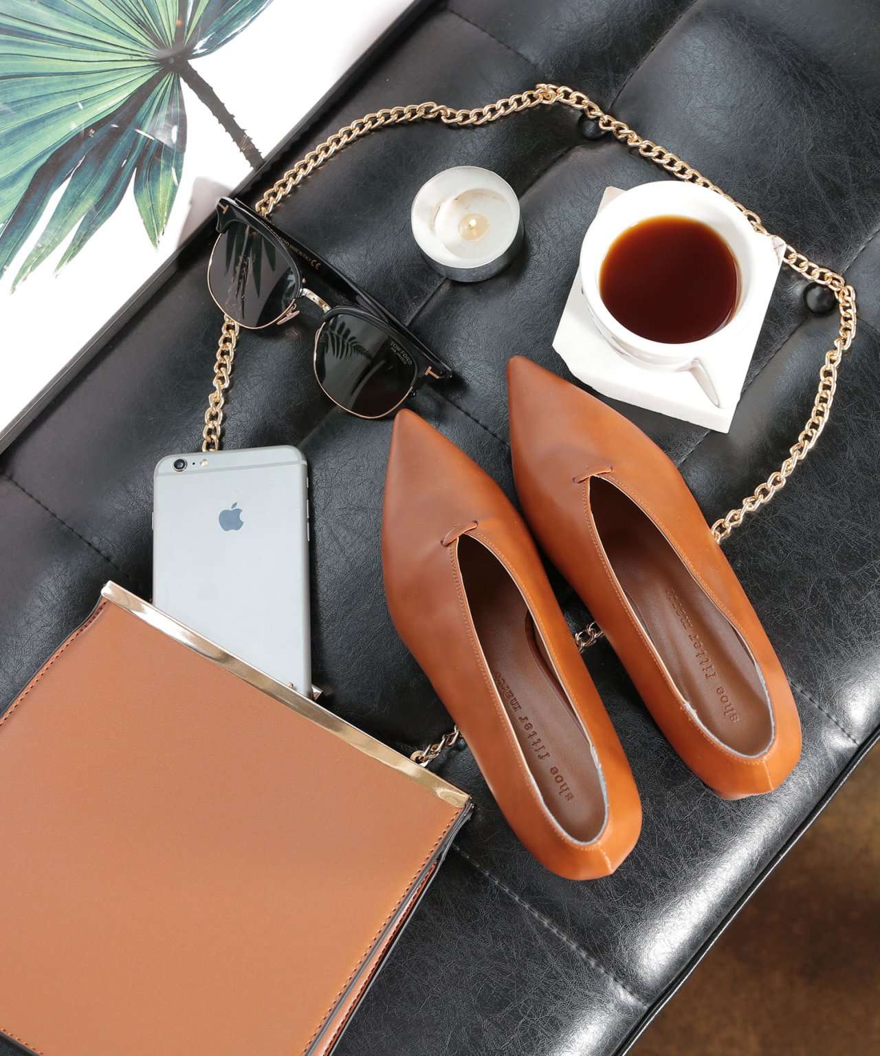 New Gold Mini Cross Back Women Square Gold Hand Ha