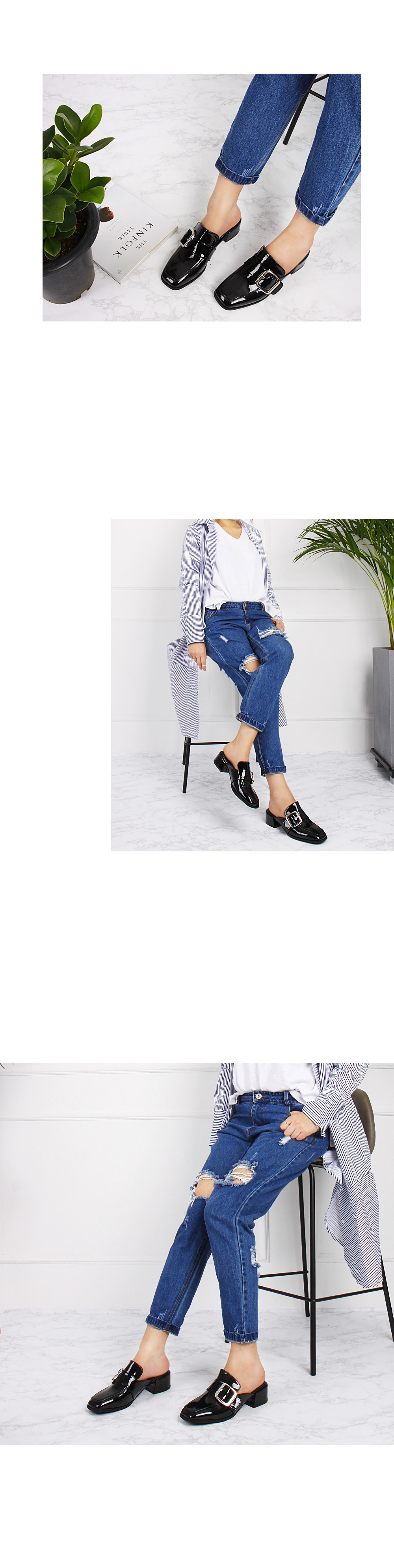 New enamel buckle blouse Urban style Every day I w