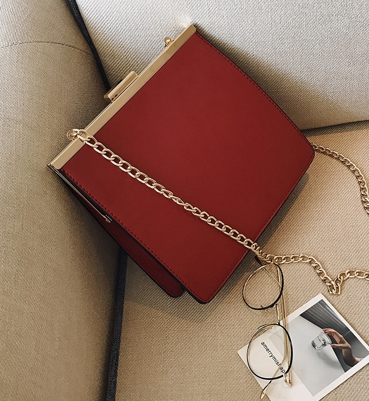 New Gold Mini Cross Back Women Square Gold Hand Ha