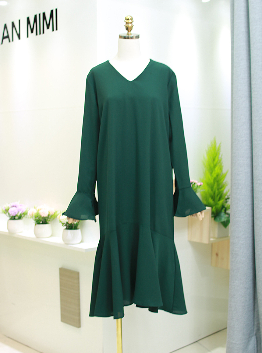 Feminine Autumn Chiffon Dress One-Piece Tie Tie On