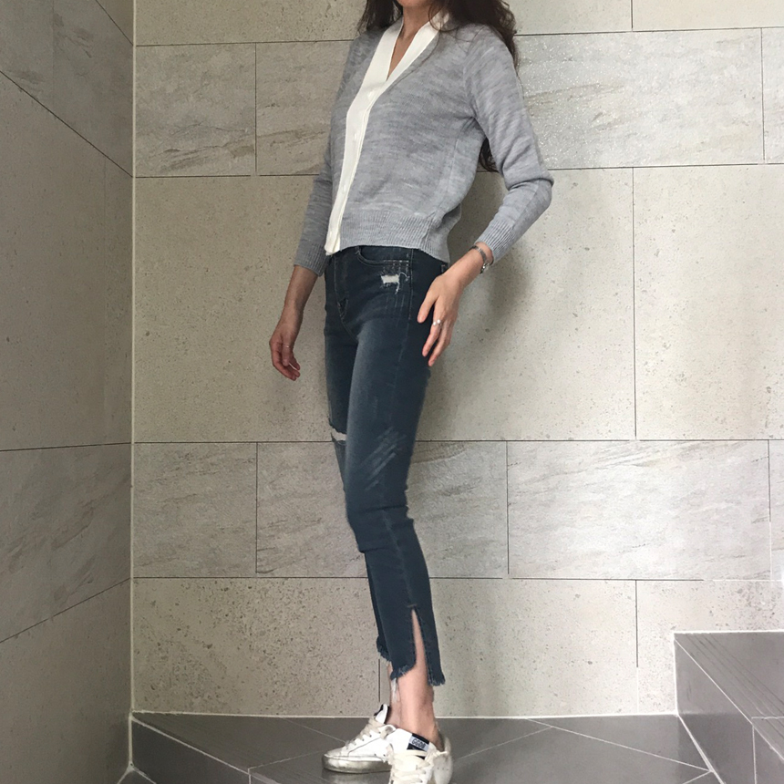 Women Jeans Pants Hemline Torn Jeans Women's Da