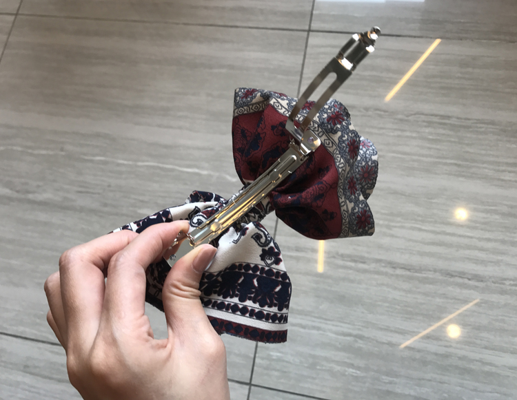 NEW HAIR CLIP HOOP ethnic pattern ribbon pin pinna