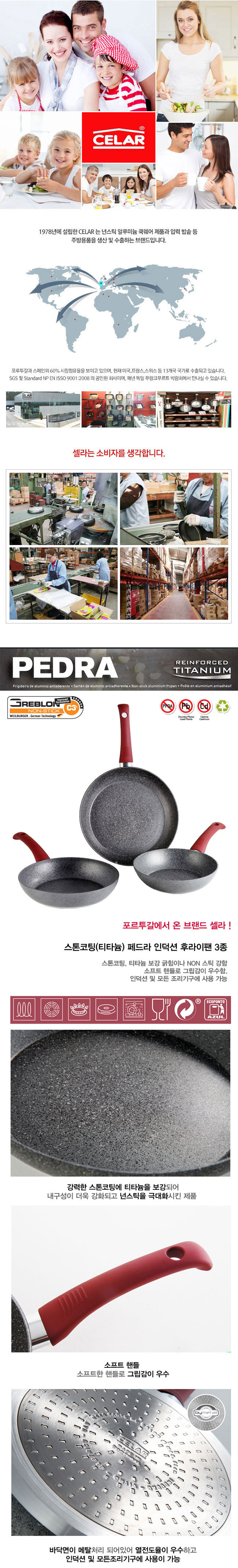 NEW FRYING PAN CELLA PEDRA Titanium Coating Induct