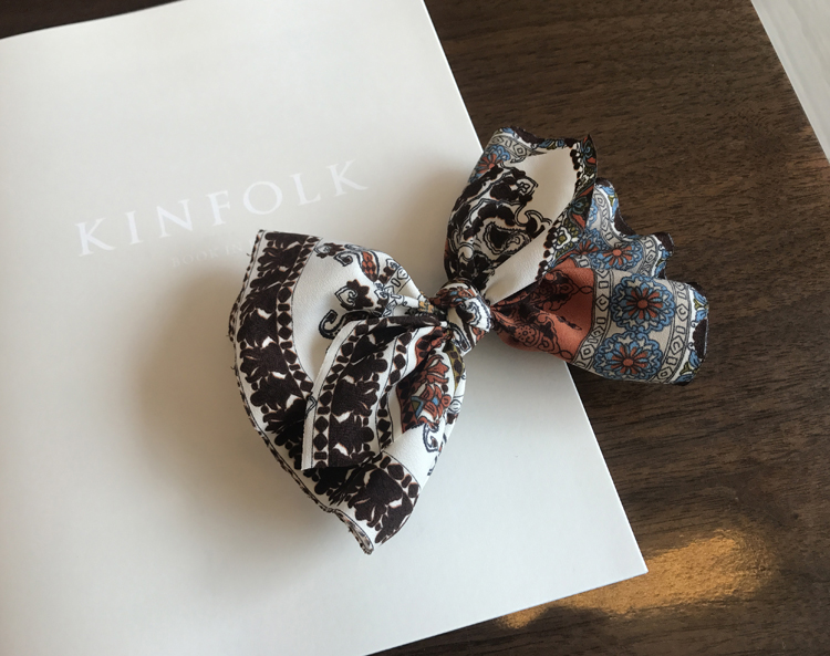 NEW HAIR CLIP HOOP ethnic pattern ribbon pin pinna