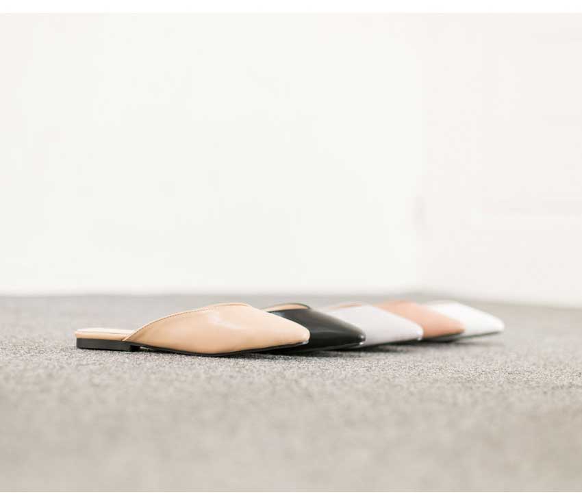 New Hana Square Toe mule slippers blouse 5color 1c