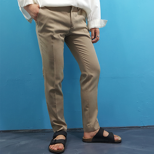 New Men's Pants Men's Beige Basic Slacks Pan