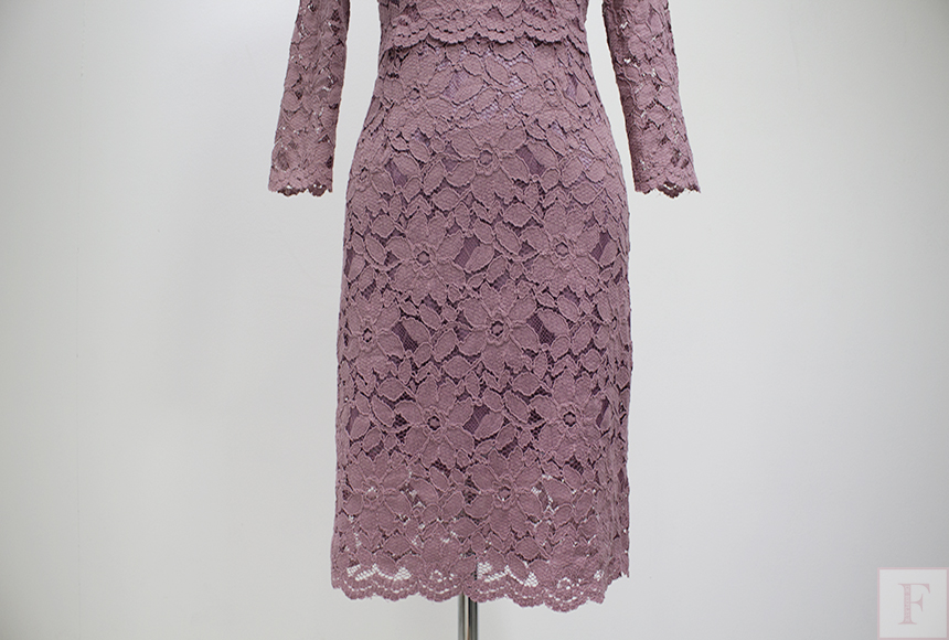 New Women Dress Flower See-through Lace Punching B