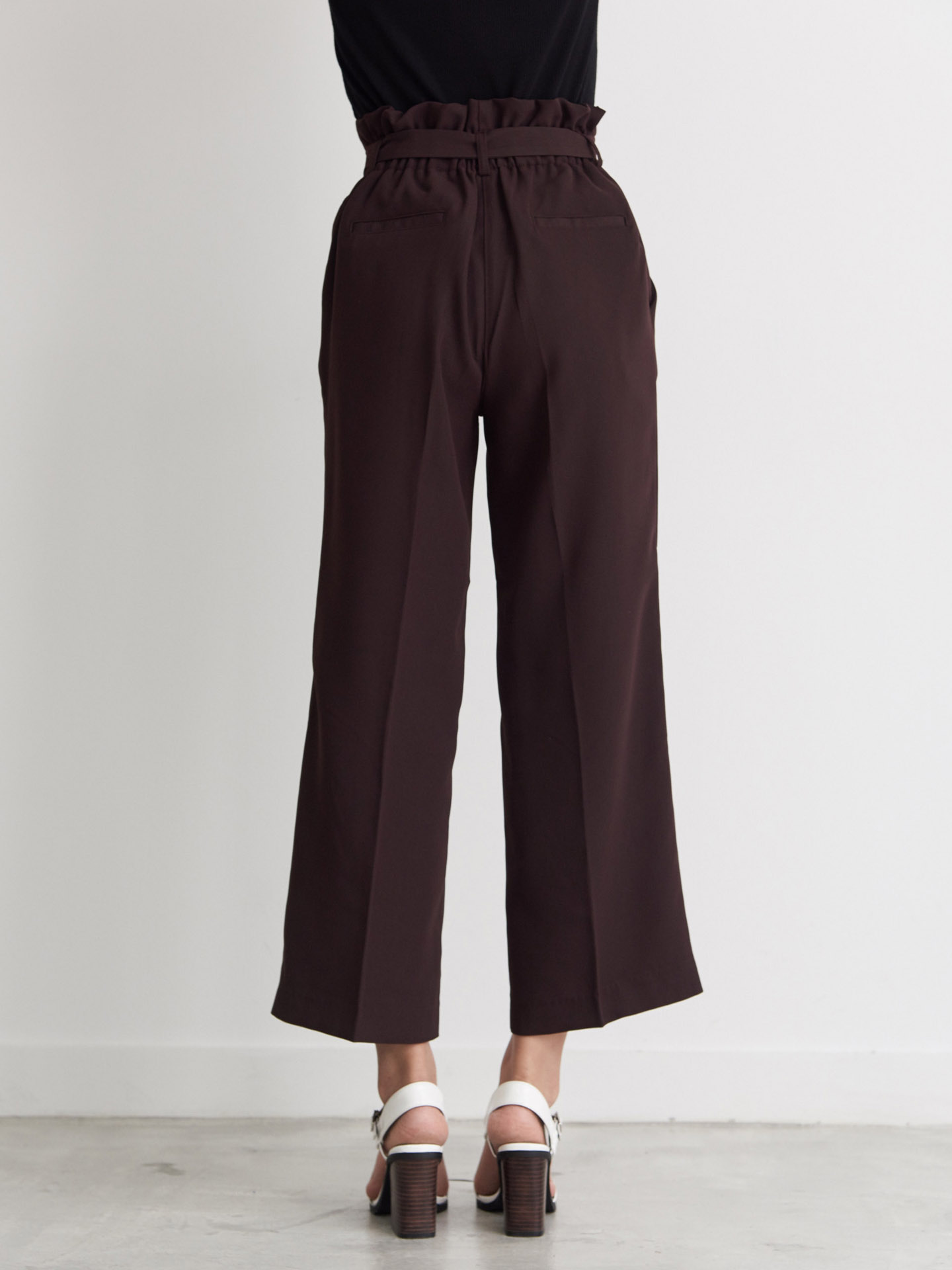 New Women's Pants High Waist Ribbon Slacks Pant