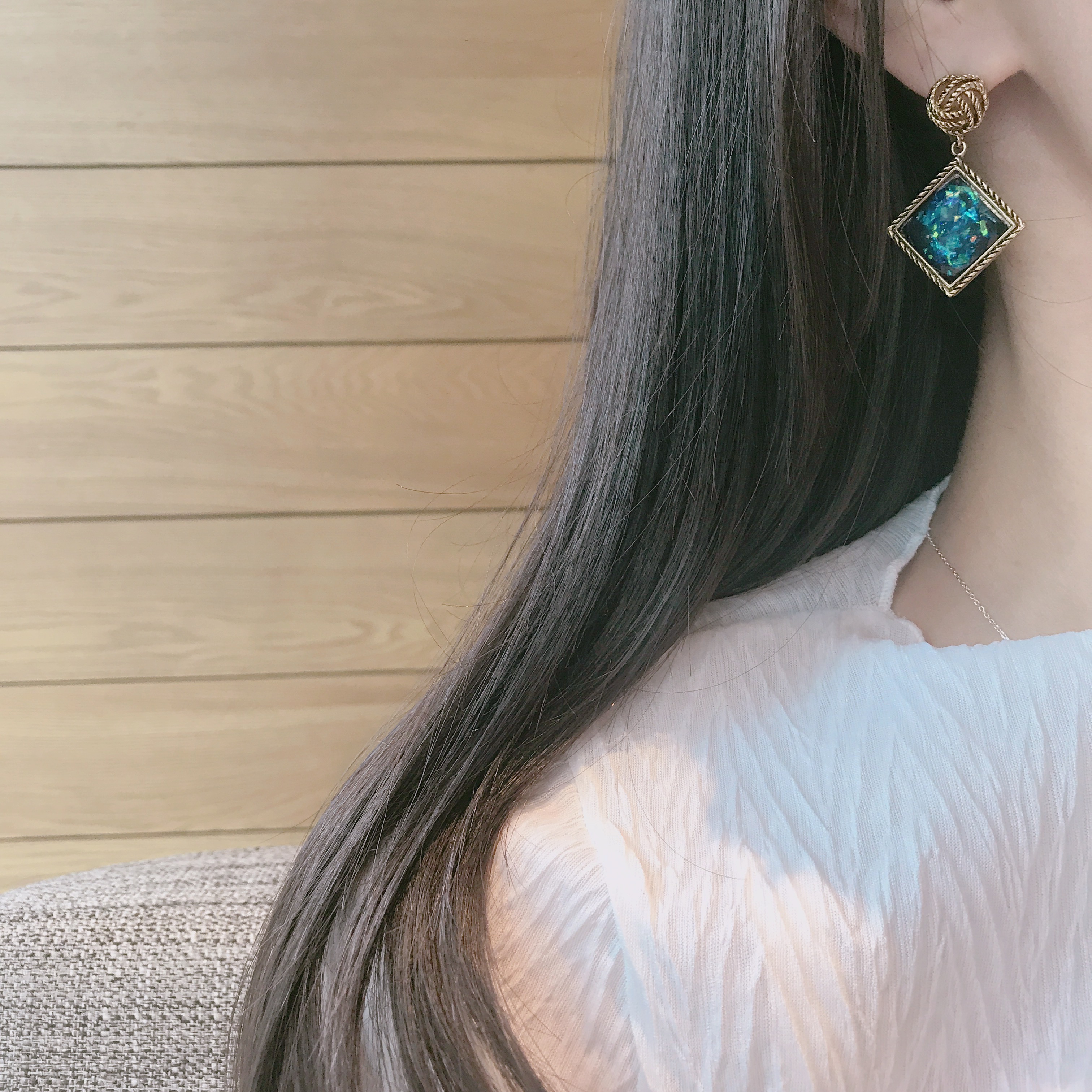 Yngong Opal Square Antique Earrings Antique Earrin