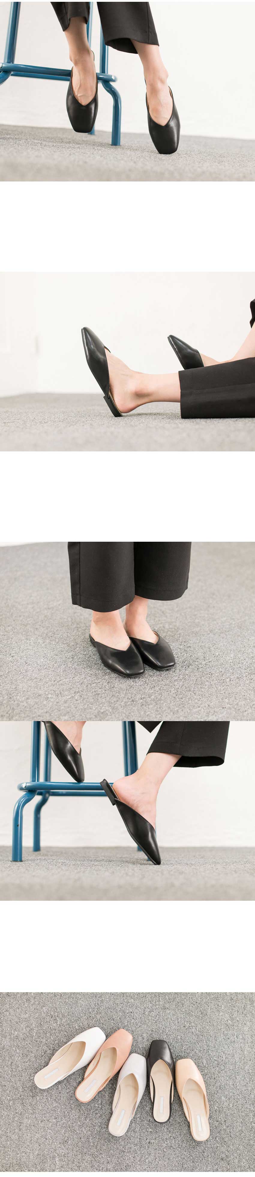 New Hana Square Toe mule slippers blouse 5color 1c