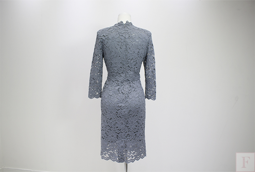 New Women Dress Flower See-through Lace Punching B