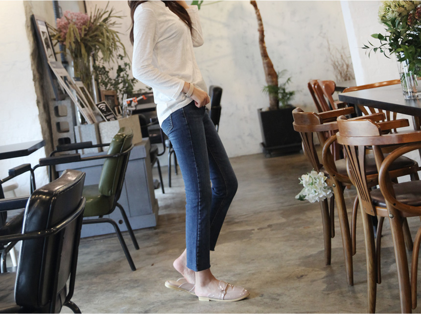 V-neck Women's Slab T-shirt Women's Fall Nit