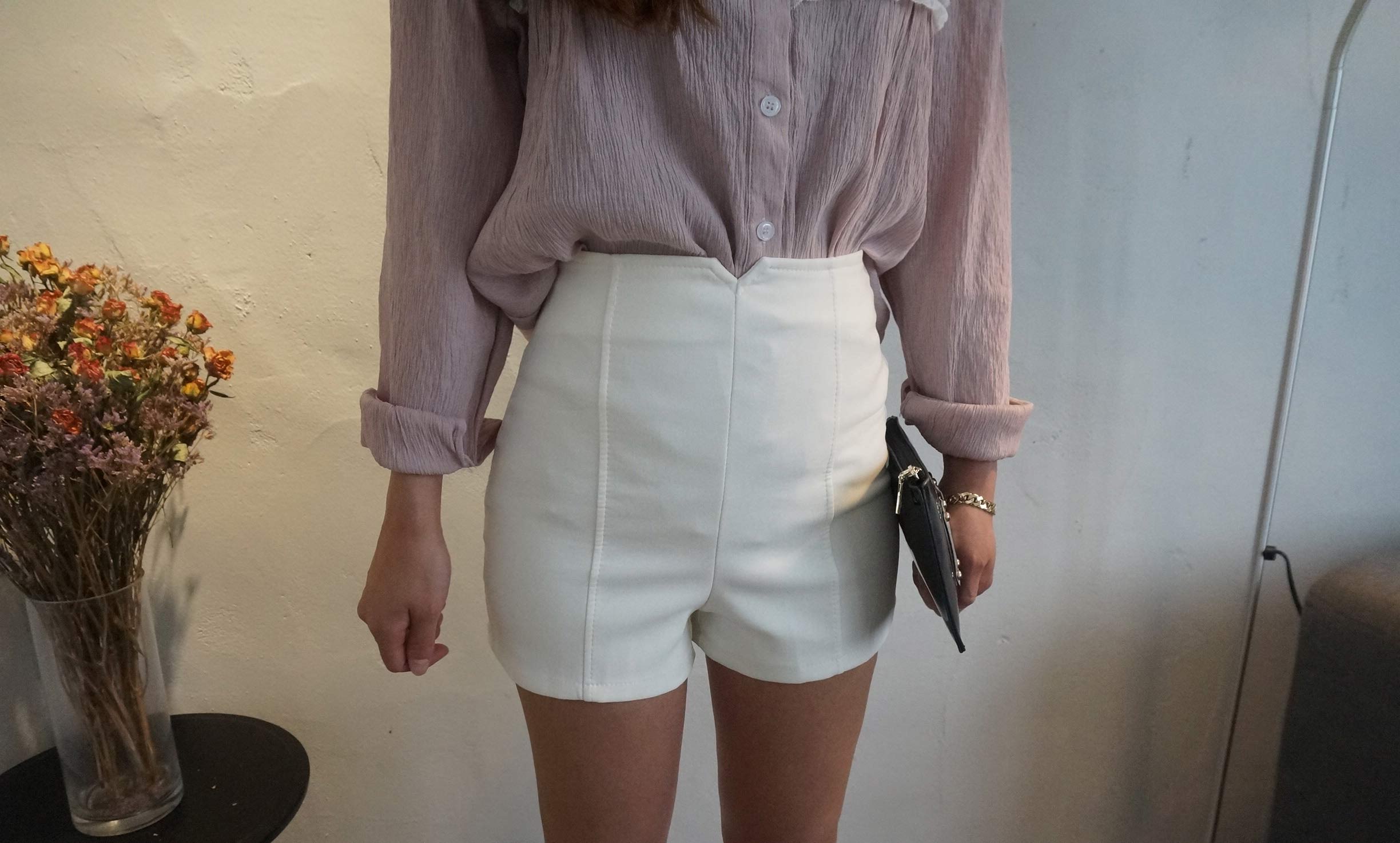 Women Short Pants High Waist Short Pants # 2color 