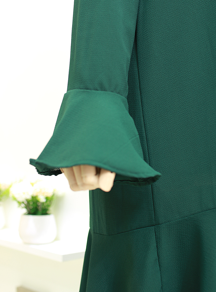 Feminine Autumn Chiffon Dress One-Piece Tie Tie On