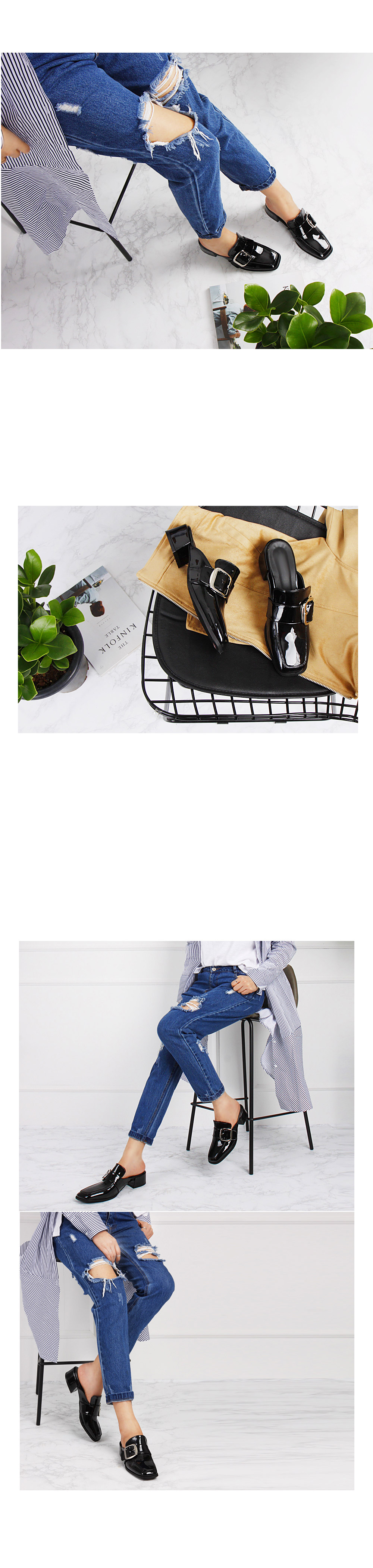 New enamel buckle blouse Urban style Every day I w