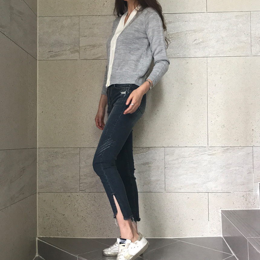 Women Jeans Pants Hemline Torn Jeans Women's Da