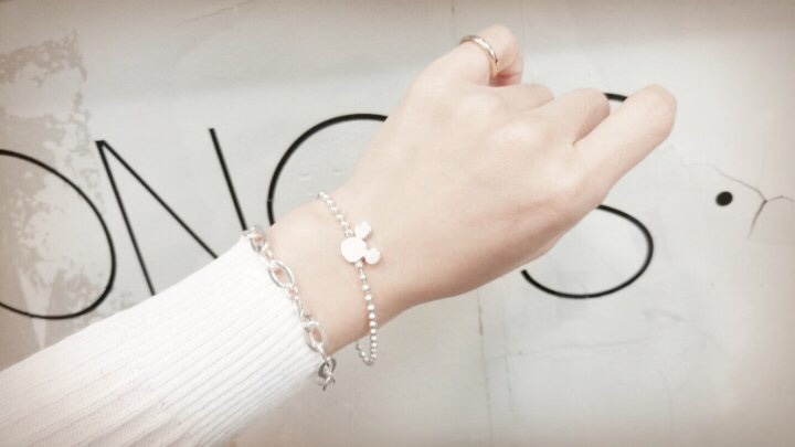 925silver Mickey Gundam line bracelet child availa
