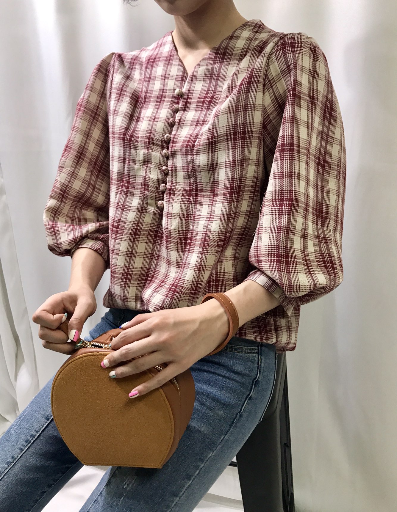 New Tambourine Round Mini Cross Back Clutch Back T