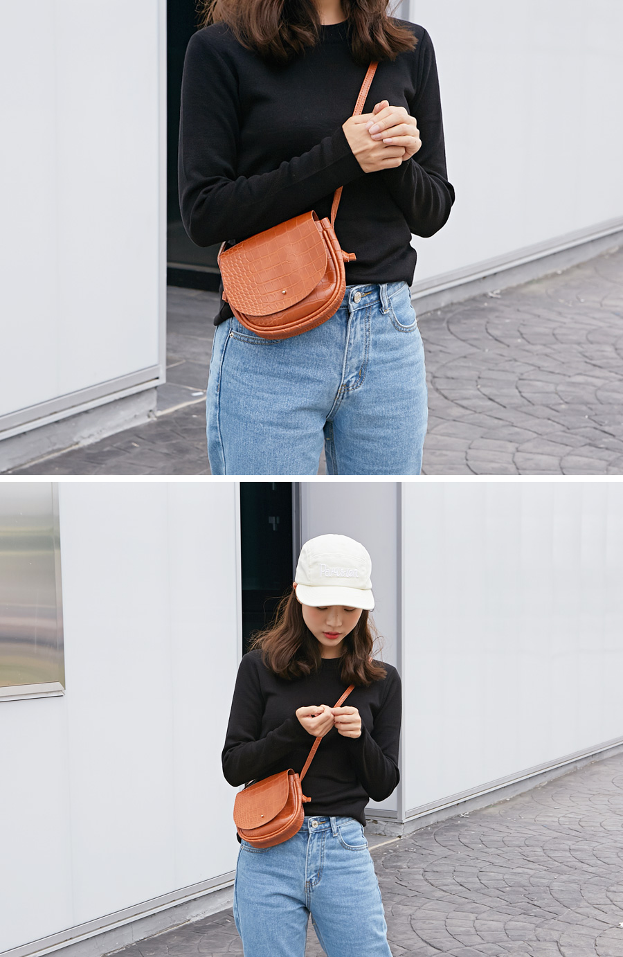 New Cracked Leather Mini Crossover Teenage Women D