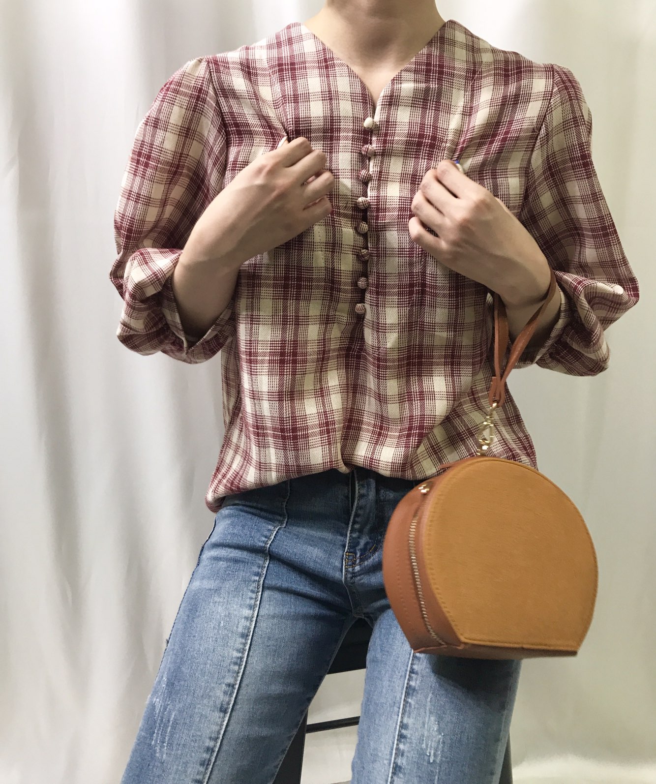 New Tambourine Round Mini Cross Back Clutch Back T