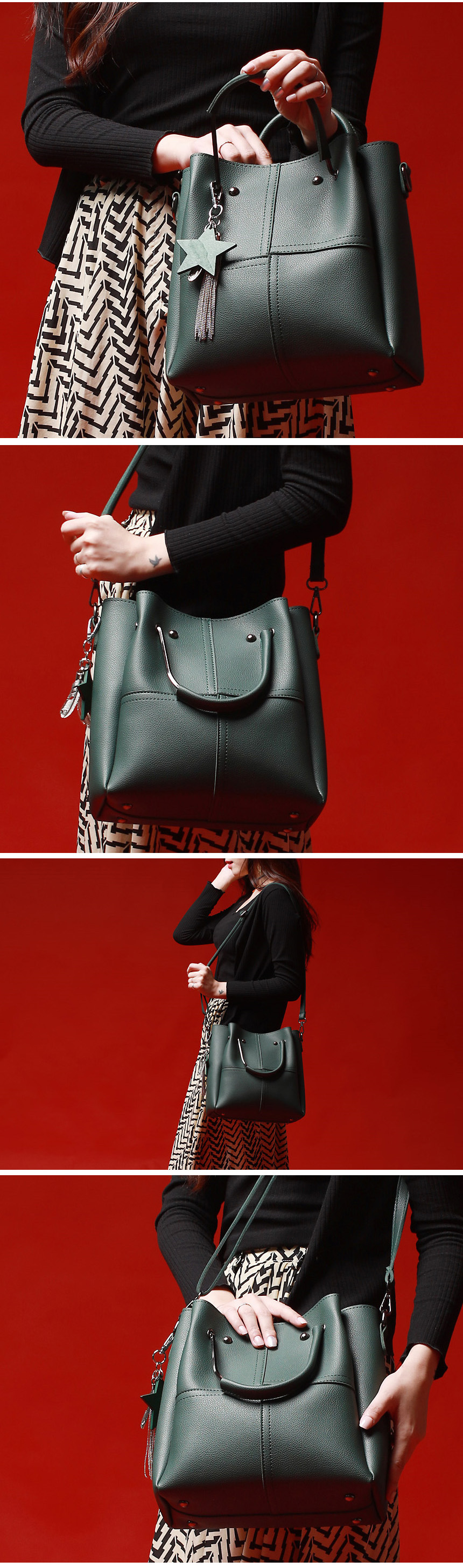 New Reina simple tote bag set cross pouch with bac