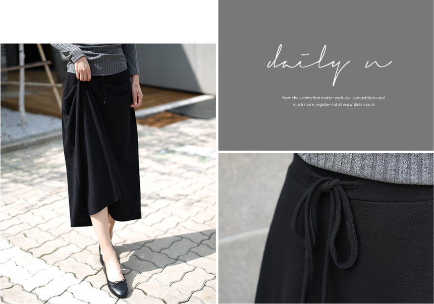 Dolce Ribbon Banding Skirt Flare Long Autumn Long 