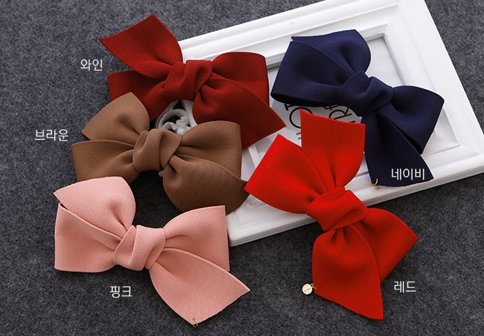 New Woolen Big Ribbon Pin Hairpin Gullish Fashion 