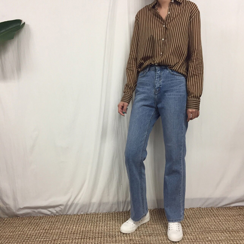 Women Jeans Pants High-waisted Fit Long Denim Pant