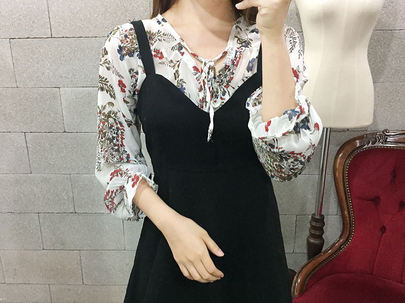 NEW FASHION LADY GIRL Blouse Flower Chiffon Autumn