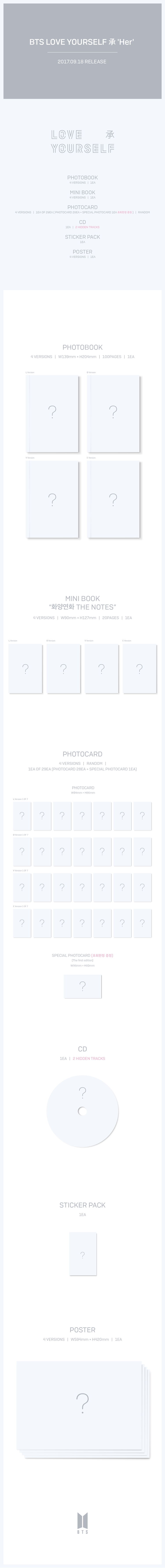 BTS 4 set poster option CD bulletproof boys LOVE Y